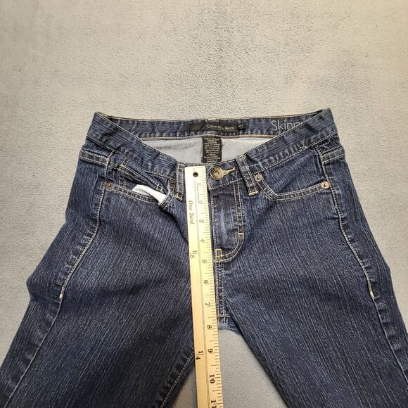 Calvin Klein Jean Womens 2 Blue Skinny Straight Stretch Distressed Denim - Picture 8 of 11